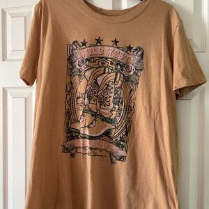 Graphic Western Boot Tee - Tan